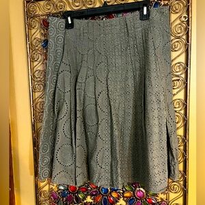 Johnny Was eyelet vintage skirt olive green eyelet rare lined smoke free home